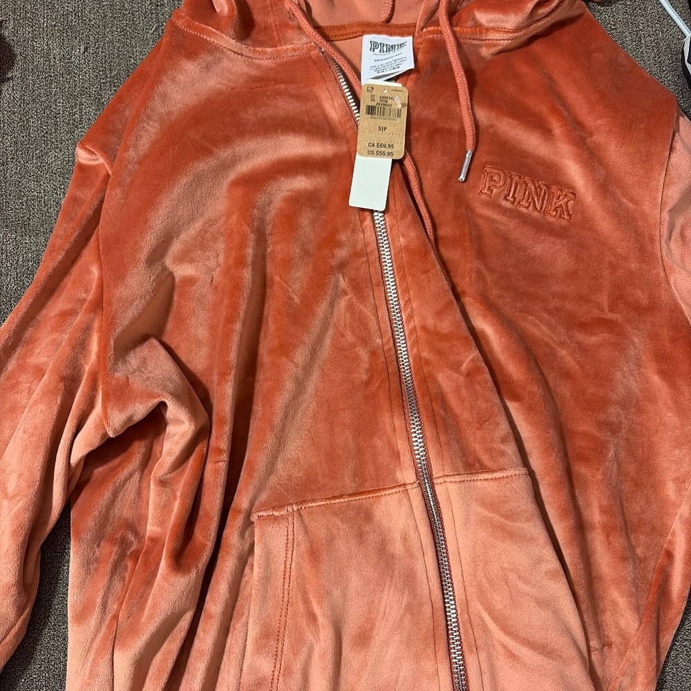 Pink Victoria’s Secret velvet hoodie